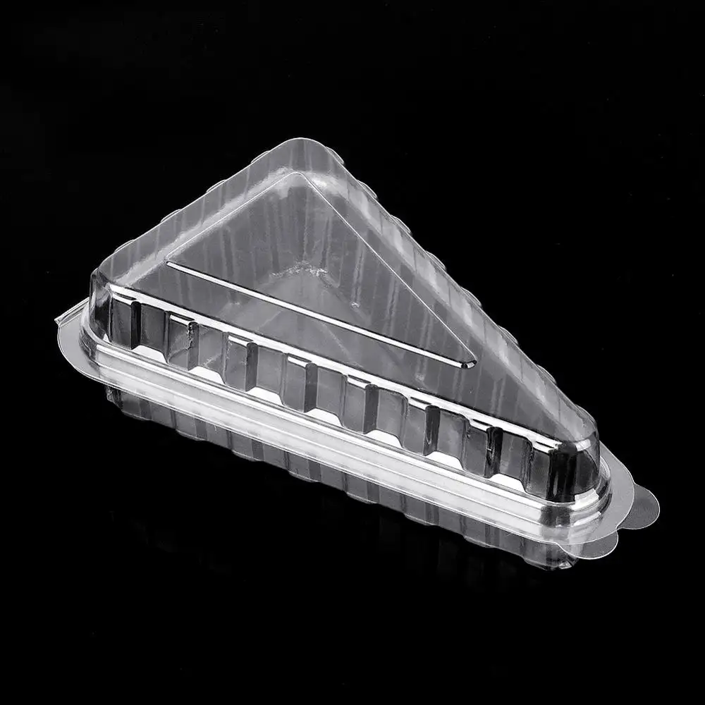 Disposable PET Plastic Clear Triangle Sandwich Container Plastic Cheesecake Cake Slice Packing Container