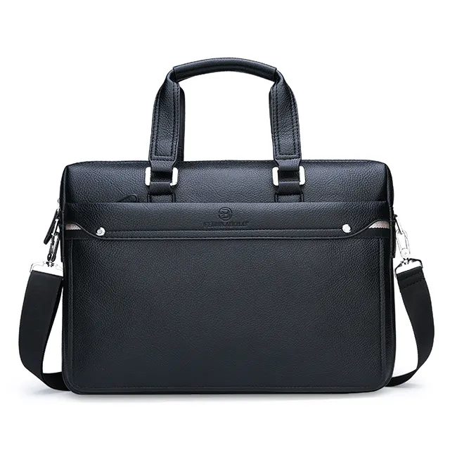 conference bags PU leather men's handbag large-capacity business briefcase 14-inch computer bag shoulder slung tide men's bag
