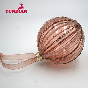 Commercio all'ingrosso della fabbrica <span class=keywords><strong>di</strong></span> vetro chiaro oro rosa Xmas Tree palla ornamenti con nastro <span class=keywords><strong>di</strong></span> seta per <span class=keywords><strong>albero</strong></span> <span class=keywords><strong>di</strong></span> <span class=keywords><strong>natale</strong></span> <span class=keywords><strong>appeso</strong></span> - Product Image 5