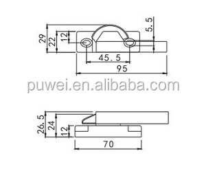Aluminum Accessories <strong>Security</strong> Glass Sliding <strong>Window</strong> Safety <strong>Lock</strong> Aluminium <strong>Window</strong> Sliding <strong>Lock</strong> - Product Image 3
