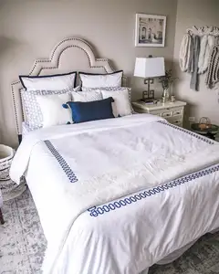 Deeda çin otel tekstil keten kaynağı % 100% pamuk lüks 5 yıldızlı otel yatak örtüsü seti