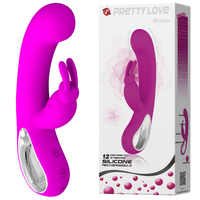Vibrador Conejo Grande Pretty Love de Baile, Vibrador Dildo de Gran Potencia para la Masturbación Femenina, Estimulador de Clítoris y Punto G