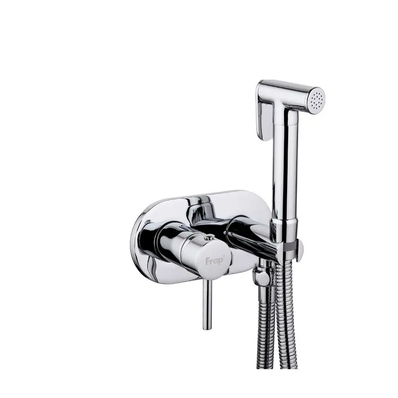 Frap Bidet Faucet Brass Shower Tap Washer Mixer Muslim Shower Ducha Higienica Cold & Water Mixer Crane Round Shower Spray F7505