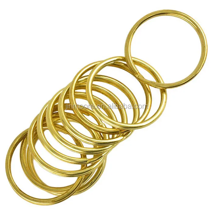 MSKY03 Rundes Gold Überzogene Metall Split Schlüsselanhänger Schlüsselanhänger