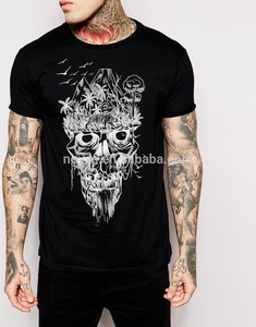 95% algodón 5% elastano lisos sin marca negro T-Shirt - Product Image 2