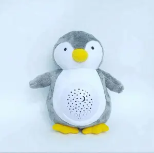[Akte Patent] Muzikale Baby Sleep Aid Sound Machine, Rustgevende Geluid En Licht Projector Machine Pinguïn Speelgoed