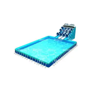 Lilytoys-marco exterior para adulto, piscina sobre el suelo, tobogán de agua, piscina en venta