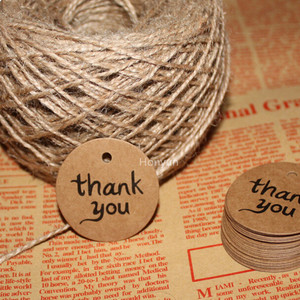 Venta al por mayor Reciclado Barato Kraft Marrón Etiquetas de papel redondas Etiquetas de agradecimiento Etiquetas de regalo - Product Image 4