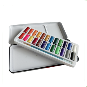 Venta al por mayor fábrica de Arte de 24 colores de pintura de acuarela con cepillo de agua - Product Image 2
