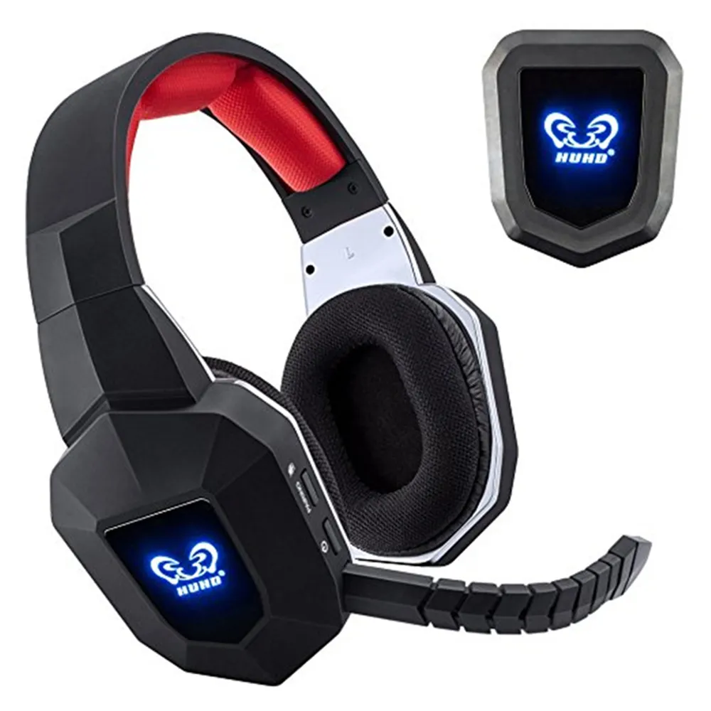 Auriculares inalámbricos con sonido envolvente 7,1, cascos con micrófono para juegos de PC, luz LED, para PS5, PS4, Xbox one, PC y TV