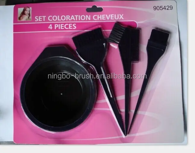 Professionale dei capelli di plastica della spazzola tinta spazzola di salone di colorazione pennello pettine ningbo yinzhou commercio all'ingrosso