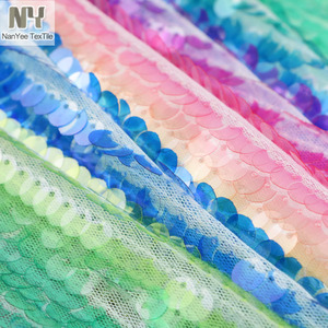 Nanyee 섬유 2019 New Trend <span class=keywords><strong>9mm</strong></span> 옴 브레의 컬러 풀 한 Transfer Print 스팽글 장식이 함께한 <span class=keywords><strong>Fabric</strong></span> - Product Image 6