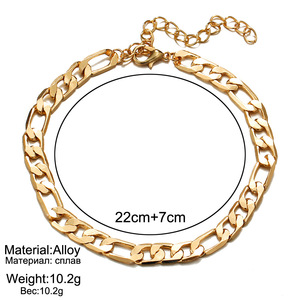 2020 moda Non appannato spiaggia della caviglia in acciaio inox Vintage oro Color <span class=keywords><strong>argento</strong></span> <span class=keywords><strong>cavigliera</strong></span> a maglia cubana per le donne - Product Image 3