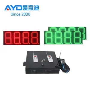 Penjualan Terbaik 16 inci warna merah dan hijau papan Digital LED Super terang untuk stasiun Gas tanda Display LED