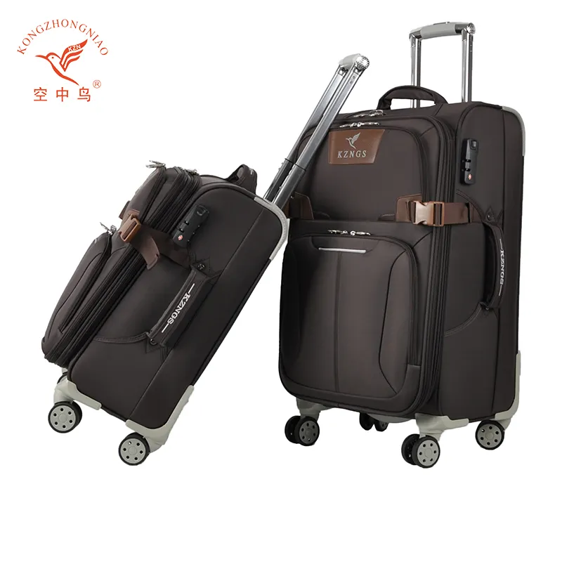 Pas cher prix 3 pièces trolley sac à bagages 20 "cabine chariot valise en polyester construire en 2 roues étui de voyage