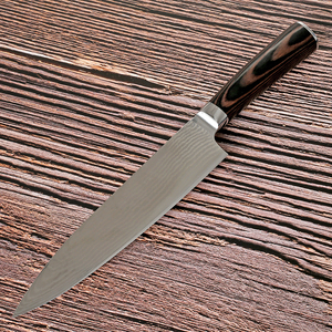 <span class=keywords><strong>Cuchillo</strong></span> de chef de cocina de acero inoxidable Damasco <span class=keywords><strong>profesional</strong></span> de 8 pulgadas con mango de madera para uso doméstico o comercial - Product Image 2