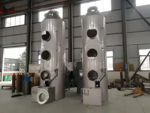 工業用廃ガス処理用の耐久性のあるステンレス鋼ウェットスクラバースプレータワーヒューム抽出器