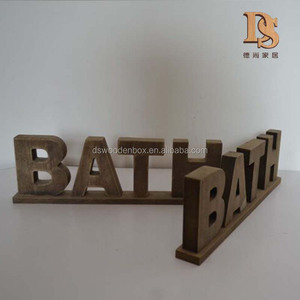 Style europé<span class=keywords><strong>en</strong></span> bricolage lettres debout <span class=keywords><strong>en</strong></span> <span class=keywords><strong>bois</strong></span> pour la maison et la salle de <span class=keywords><strong>bain</strong></span> décoration de table artisanat <span class=keywords><strong>en</strong></span> pin poli cadeau de noël religieux - Product Image 4