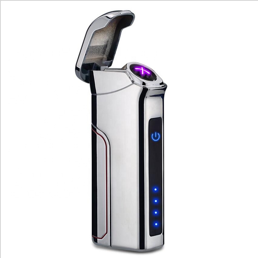 Новинка 2018 года, премиум-класса, ветрозащитная перезаряжаемая USB-зарядка, индивидуальная электрическая сигаретная зажигалка с индикатором заряда батареи