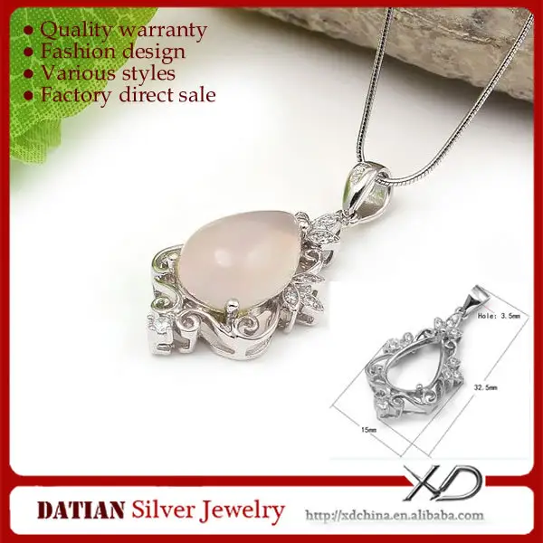 XD 925 Sterling silver pendant bezel setting wholesale blank tray pendants