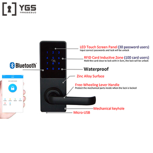 Serrure de porte numérique électronique étanche de marque YGS pour Airbnb, écran de mot de passe, Tuya TTlock, serrures intelligentes pour appartements et maisons - Product Image 5