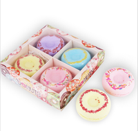 Coffret cadeau OEM de haute qualité en forme de beignets pour le bain Bombes de bain au sel de mer naturel Boules de bain pour bébé