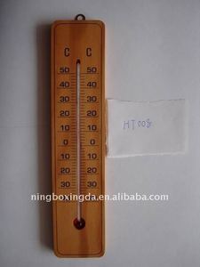 Thermomètre domestique en bois, jauge de température intérieure et extérieure, verre de pin, <span class=keywords><strong>CE</strong></span> <span class=keywords><strong>ROHS</strong></span> OEM - Product Image 1