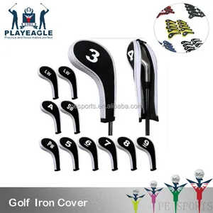 Customized Zipper Golf Covers For Irons Golf Club 10pcs/set Neoprene Golf Head Covers