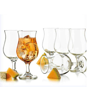 Haonai man soffiato Tulipani di vetro di birra con gambo corto dalla fabbrica - Product Image 2