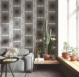 3D Grid Pattern Decorating Study Office Wallpaper