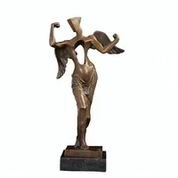 ArtsHom DS-559 Bronze Abstract Angel Statues Myth Goddess Bronze Sculpture Bronze Figurine for Birthday Gift Hotel Indoor Decora