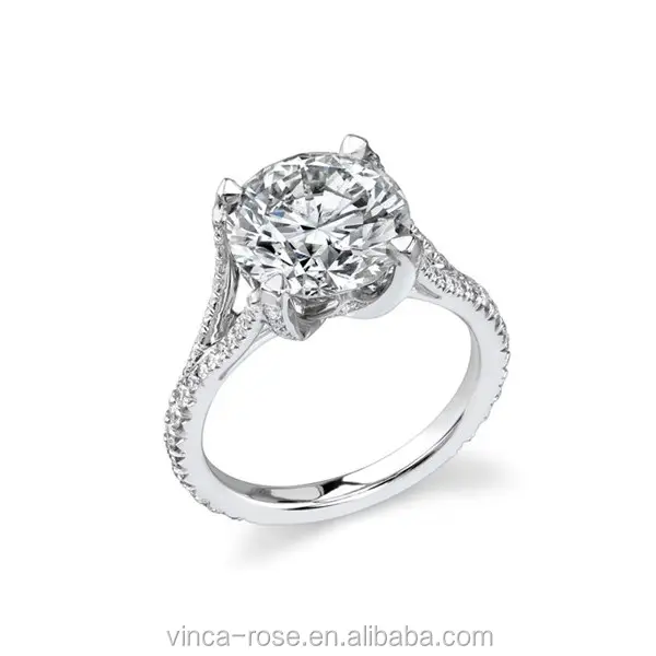 Classic Elegant Style 18K White Gold Jewelry Eternity Wedding Band Diamond Ring for Women