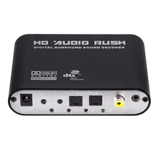 Konverter Dekoder Suara Digital Gigi Audio 5.1, SPDIF Optik/Koaksial DTS Ke 5.1CH Audio Analog untuk DVD PC