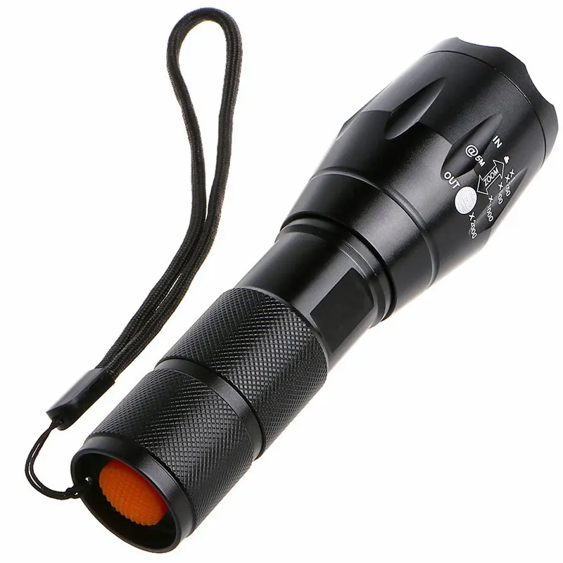 Tactical Flashlight T6 Ultra Bright LED Flashlight with Adjustable Focus and 5 Light Modes for Camping Hiking Emergency