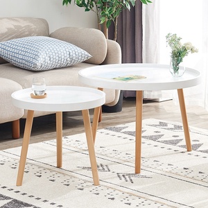 <span class=keywords><strong>Tavolino</strong></span> da Salotto in Legno con Gambe in Legno Massello e Piano in <span class=keywords><strong>Resina</strong></span> Epossidica Rotondo - Product Image 2