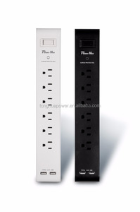 <span class=keywords><strong>Multiprise</strong></span> avec protection contre les surtensions Addtam, 6 prises et 2 USB, <span class=keywords><strong>multiprise</strong></span> murale avec mise à la terre, 6 prises avec <span class=keywords><strong>disjoncteur</strong></span>, <span class=keywords><strong>multiprise</strong></span> blanche - Product Image 4