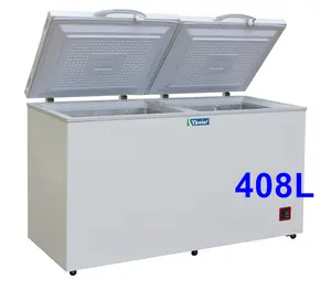 408L tipo a doppia temperatura due armadi 12 v dc ad alta efficienza energetica solare profondo frigorifero/congelatore