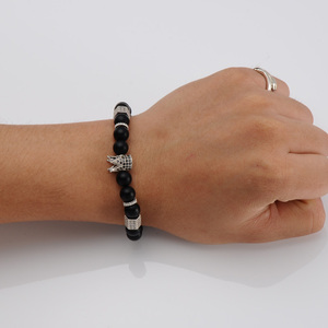 Pulsera de cristal natural plateado con cuentas de cristal de fantasia - Product Image 6