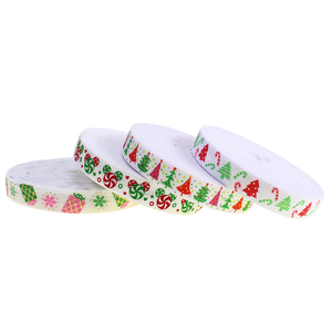 15mm stampa <span class=keywords><strong>albero</strong></span> di natale piega su nastro elastico artigianale regalo regalo fatto da te accessorio copricapo - Product Image 6