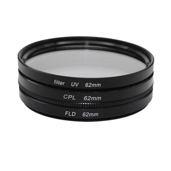 camera Filter Set 62mm UV CPL FLD Filter for any Digital SLR Camera fit for Canon Nikon Olympus ect DSLR