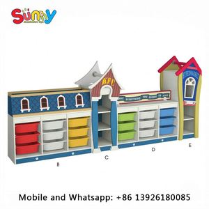 Meubles de maternelle pour enfants, armoire de classe pour le rangement ou l'exposition de jouets, étagère à livres - Product Image 6