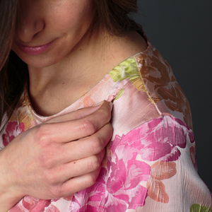 Stampa floreale vestito da balletto raccogliere <span class=keywords><strong>mamma</strong></span> manica ginocchio abito vestiti dalle donne incinte vestiti di maternità - Product Image 3