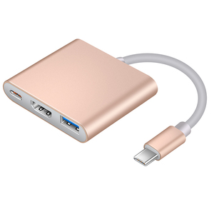 ตัวแปลงอะลูมิเนียม<span class=keywords><strong>3</strong></span> In 1Type C เป็น4K,อะแดปเตอร์ HDTV หลายตัวแปลง Type C USB <span class=keywords><strong>3</strong></span>.0 - Product Image 3