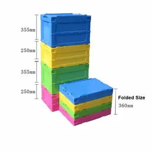 Facilmente piegato di plastica grande nestable scatole di immagazzinaggio pieghevole bidoni e cassa
