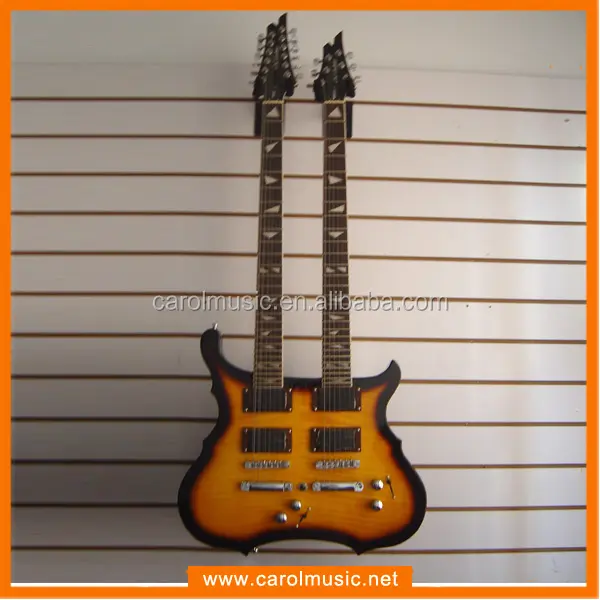 EDB004 китайская фабрика, электрическая гитара с двойным горлышком из огненного клена