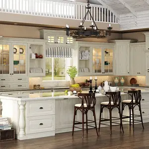 Latest European Style Solid Wood Apartment Kitchen Cabinet Units