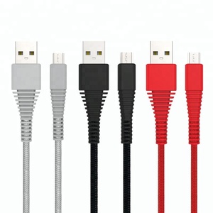 <span class=keywords><strong>Amazon</strong></span> Venta caliente 4ft 1,2 m malla larga cable trenzado, 2.4A carga rápida micro usb cable de datos <span class=keywords><strong>para</strong></span> android - Product Image 1
