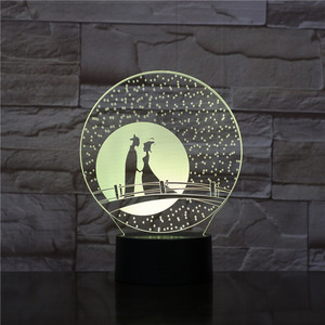 Dropshipping Trái Tim Tình Yêu Hình Dạng 3D Hình Ảnh Bóng Đèn Ảo Ảnh Quang Học Đầy Màu Sắc Kỳ Nghỉ <span class=keywords><strong>LED</strong></span> Ánh Sáng Ban Đêm Đèn Cho Đám Cưới Hoặc Vale - Product Image 4