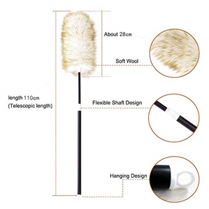 42 Inch Lambswool <span class=keywords><strong>Duster</strong></span> Telescoping Nhựa Xử Lý Da Cừu Thật Len Làm Sạch Bụi - Product Image 3