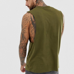 Men's 50/50 Polyester <strong>Cotton</strong> Sleeveless T-Shirt Relaxed Fit <strong>Cotton</strong> Poly Blend Tee for Casual <strong>Wear</strong> - Product Image 2